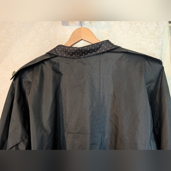 British Mist Women's Full Length Black Coat w Polka‎ Dot Detail Sz.14 - Picture 9 of 16
